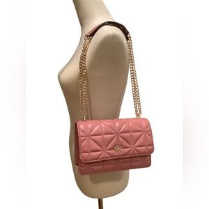MICHAEL Michael Kors Abbott Rose Quilted Medium Flap Chain Shoulder Bag, NWT$358